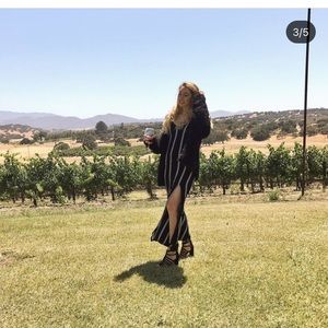 Black and white maxi dress with two slits